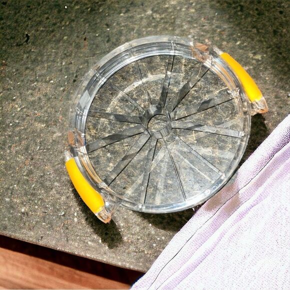 Slicer ๐ Rare Find Elegant Lucite and Stainless Steel Pie Melon Farmhouse HP - Picture 8 of 13